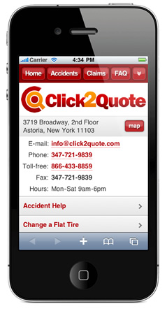 m.click2quote.com website preview